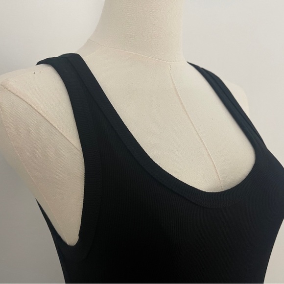 Scoop Ruched Midi Dress | Black Size Medium - Picture 8 of 15